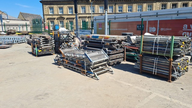 Scaffolding materials on site